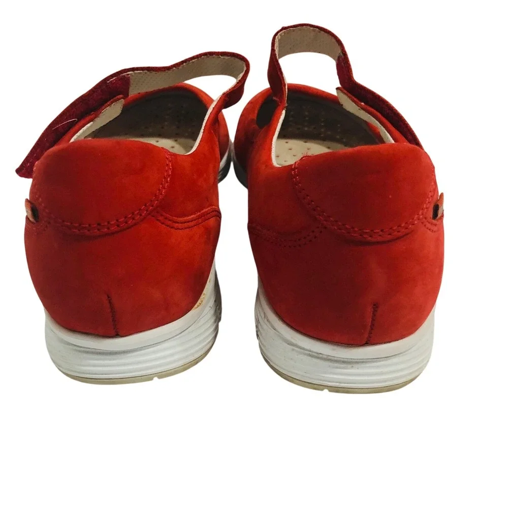 Mephisto Red Mary Jane Shoes Sneakers Perforate Walking Vaca Minimalist Womens 8